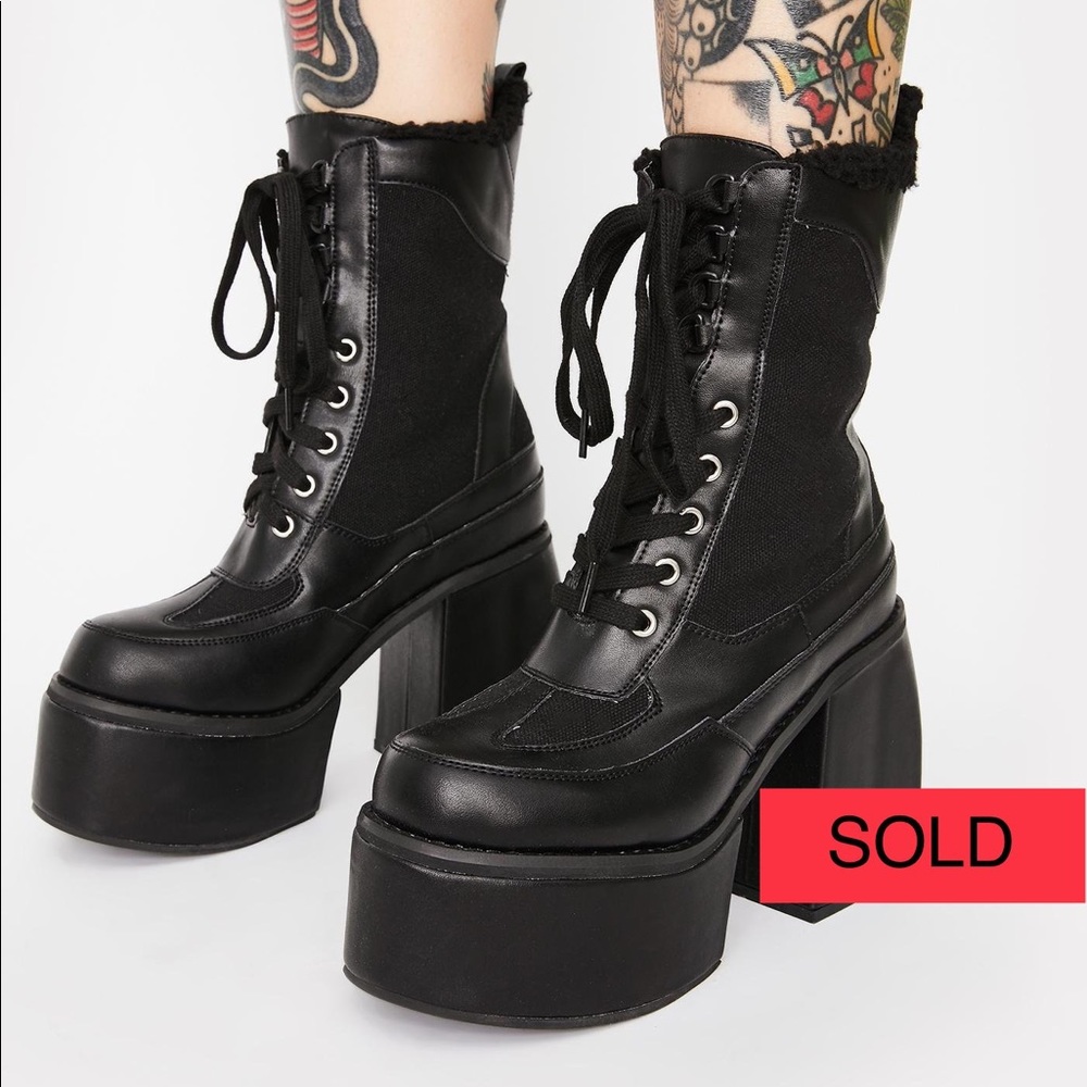 ‘Sinister So Whatever’ DollsKill Black Ankle Boots